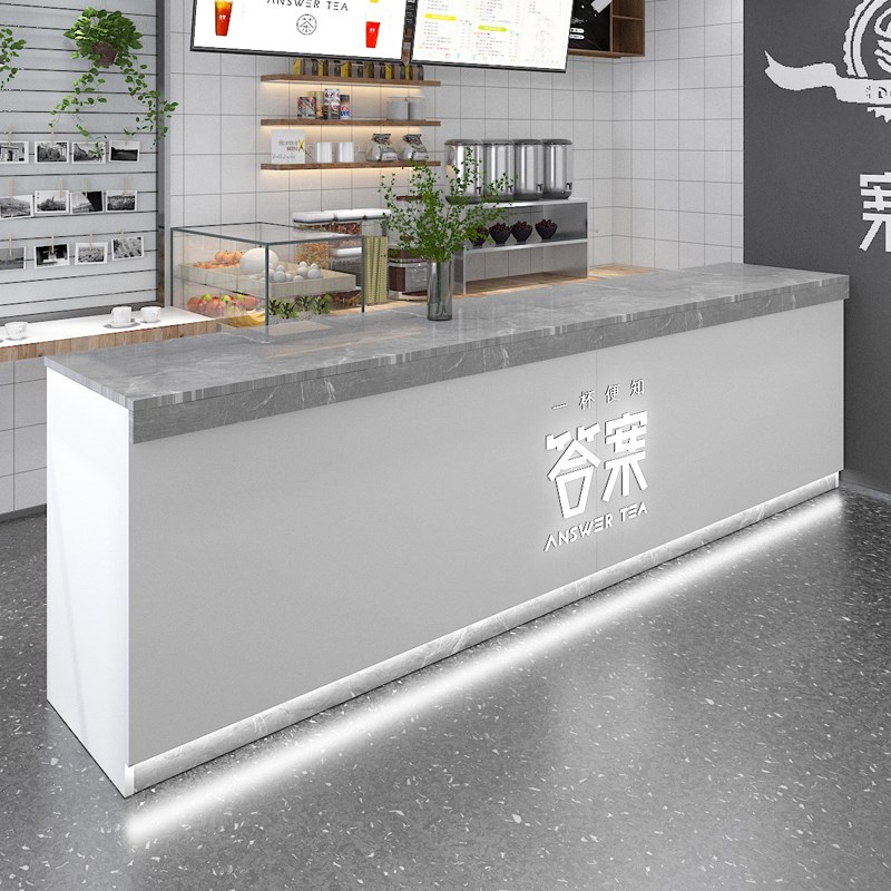 前台桌接待台简约现代商铺便利店饭店奶茶店定制吧台桌收银台柜台