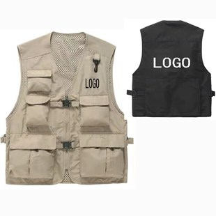 摄影马甲春秋款多口袋工装定制印绣字记者导演男女工作服义工服