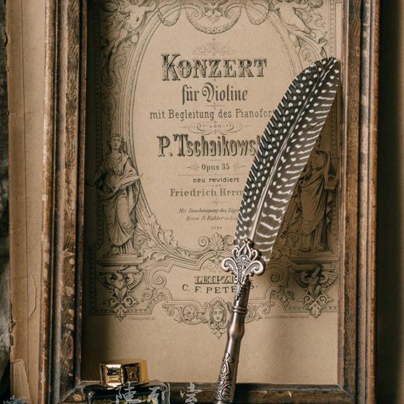 雕花羽毛笔送闺蜜男女友情特别的文艺蘸水笔英伦生日毕业纪念礼品