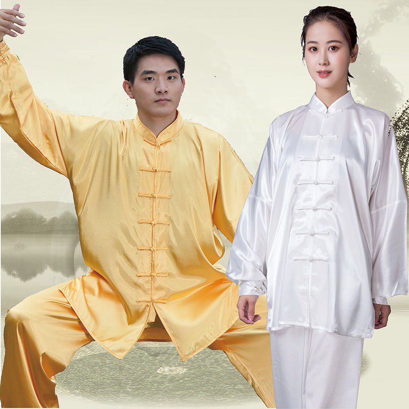 宏情太极服南韩丝春秋款男女晨练服武术团体表演服中老年太极拳服