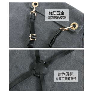 花艺师围裙定制印logo咖啡师奶茶店手工匠人西餐厅全棉加厚工作服