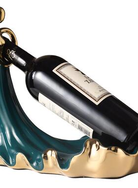 现代可访问的豪华酒架饰品为家庭客厅酒柜装饰创意餐厅酒盘陶瓷饰