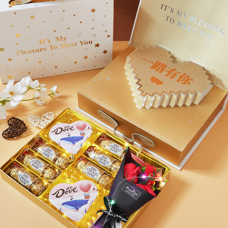 德芙巧克力礼盒装送女生生日礼物创意送女生老婆精致高档礼品盒