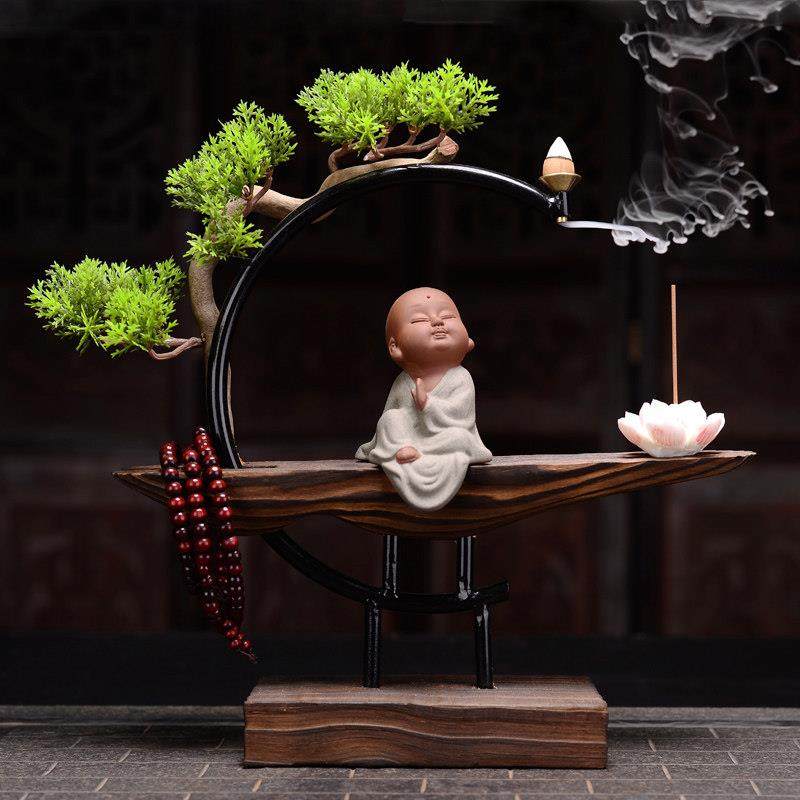 新中国风家禅宗小和尚装饰品客厅茶室书房办公室陶瓷小和尚软装饰,家居饰品,装饰摆件,淘宝优惠券,粉丝福利购,淘宝优惠卷