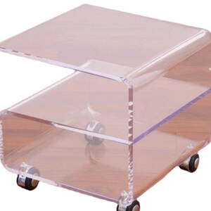 北京工厂直销亚克力茶几现代透明折弯茶几白色加厚展示架置物架