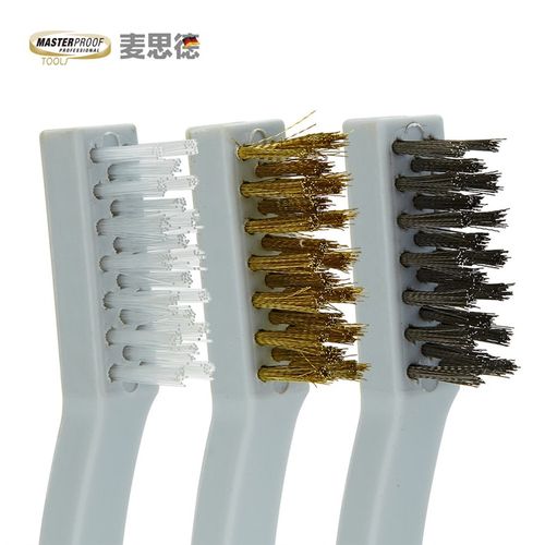 德国(MASTERPROOF)麦思德钢丝刷铜丝刷尼龙刷三件套装除污刷子
