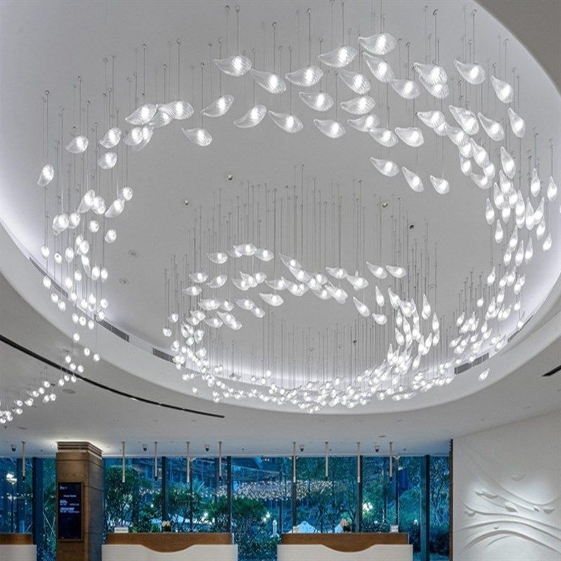 酒店大堂空中吊饰抽象飞鱼玻璃吊灯挂饰售楼处展厅商场装饰氛围灯,家装灯饰光源,客厅吊灯,淘宝优惠券,粉丝福利购,淘宝优惠卷