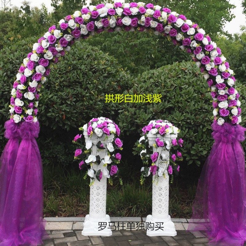 婚庆花门绢花拱门开业彩门结婚门口拱门装饰花架婚礼布置铁艺道具