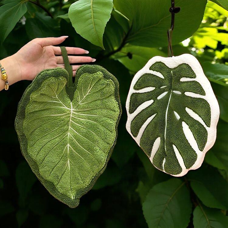 绿植叶造型挂式擦手巾柔软不掉毛