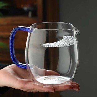加厚大容量绿茶泡茶杯玻璃月牙公道杯过滤澄然煮茶器耐热茶壶茶具