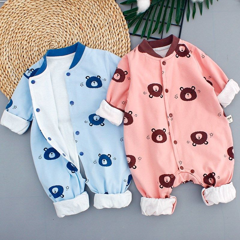 婴儿宝宝双层无骨连体衣春秋加里布纯棉哈衣开裆双层布爬服,童装/婴儿装/亲子装,连身衣/爬服/哈衣,淘宝优惠券,粉丝福利购,淘宝优惠卷