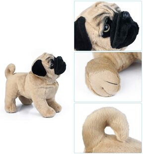 33厘米法国斗牛犬沙皮狗狗玩偶 仿真哈巴狗巴哥狗狗毛绒玩具公仔