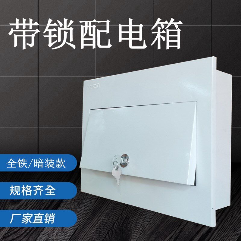 带锁配电箱防盗漏保k箱暗装空气开关保护盒6/10/15/24路白色箱铁