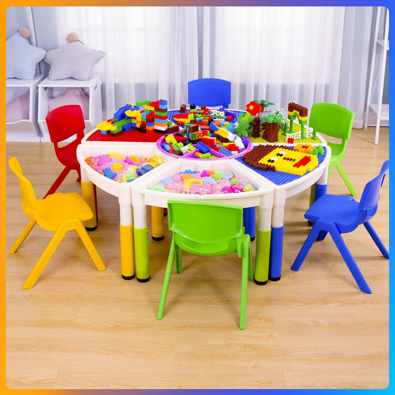 太空玩具套组积木桌o益智沙子沙盘多功能收纳沙桌乐园儿童广场摆
