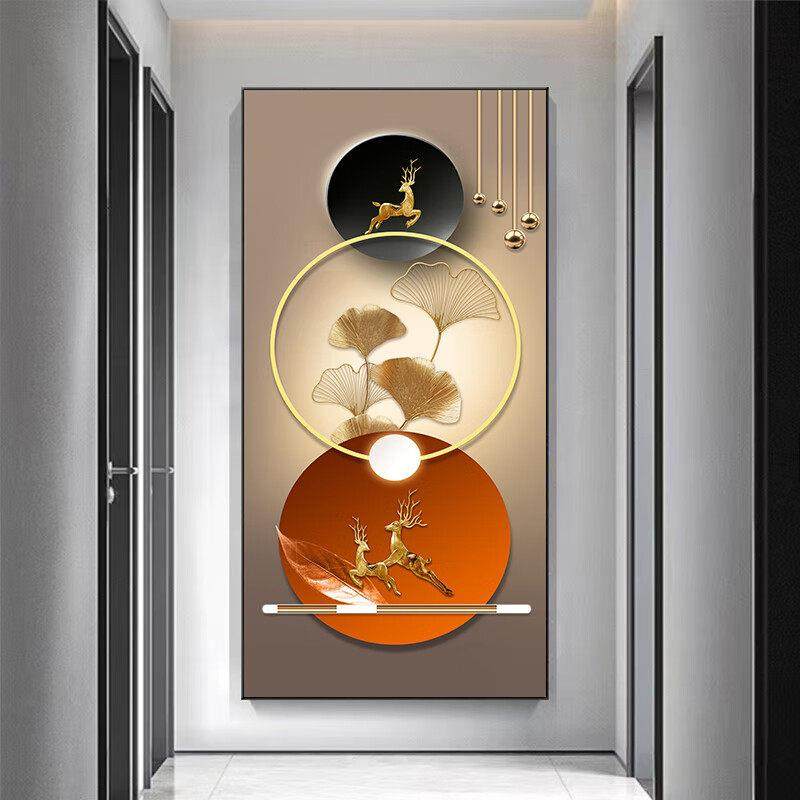 进门玄关装饰画轻奢高级感正对门客厅走廊过道壁画入户背景墙挂画