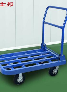 固士邦平板车仓储方管推车钢制货物小推车750*500载重800斤GC208