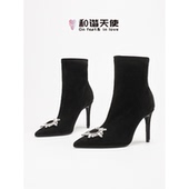 名媛风气质轻奢尖头水钻高跟短靴及踝靴 love2025新款 feet&