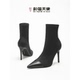 feet& love新款 弹力瘦瘦靴袜靴女气质百搭细高跟时装 短靴
