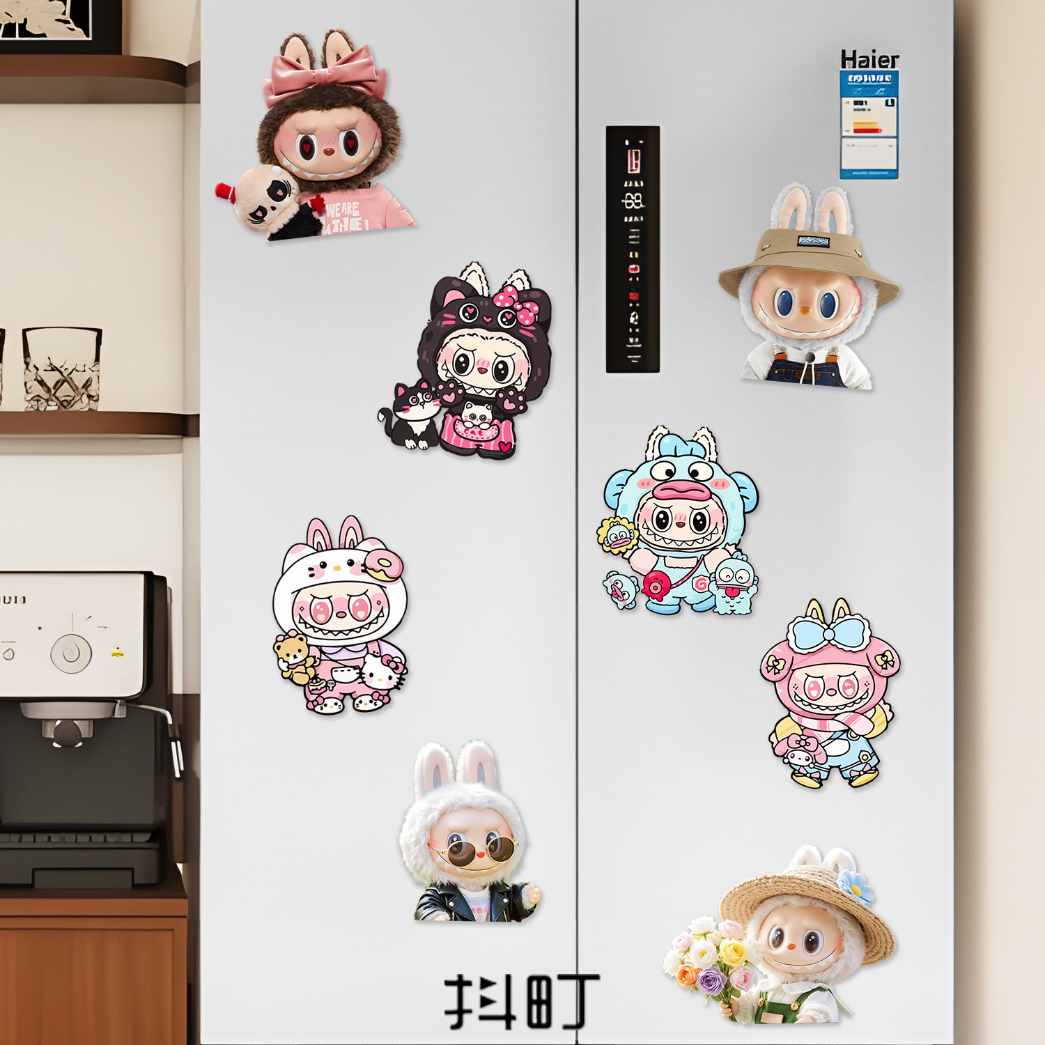 DIY可爱卡通双开门冰箱贴网红装饰磁贴立体磁力贴磁吸磁性贴,家居饰品,冰箱贴,淘宝优惠券,粉丝福利购,淘宝优惠卷