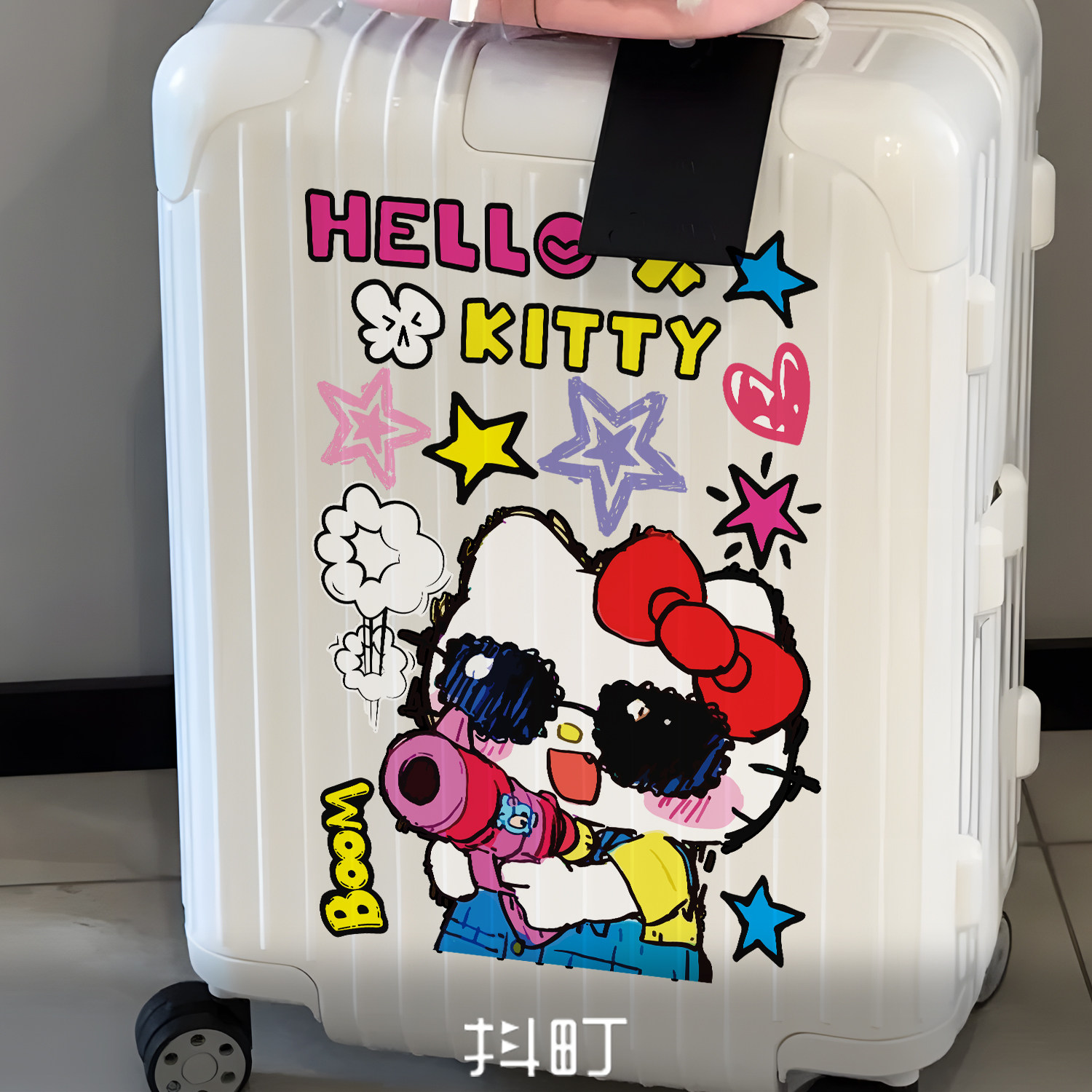 适用于创意卡通凯蒂猫行李箱贴搞怪贴画旅行箱装饰贴纸防水遮划痕