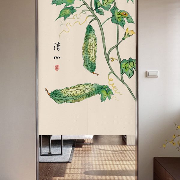 中式门帘隔断帘挡风厨房遮丑帘卧室过道帘子屏风厕所半帘布帘家用