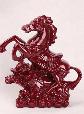 朱砂马上发财桌面摆件客厅旺宅款客厅摆件装饰品风水玄关摆件