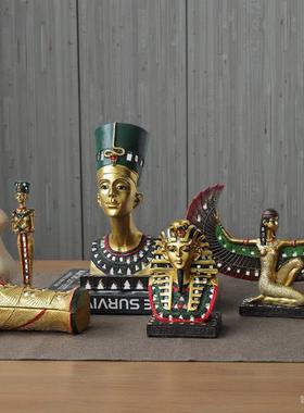 字塔狮身人面像半身雕像医馆玻璃纤维摆件树脂工艺品贴片伊西斯装