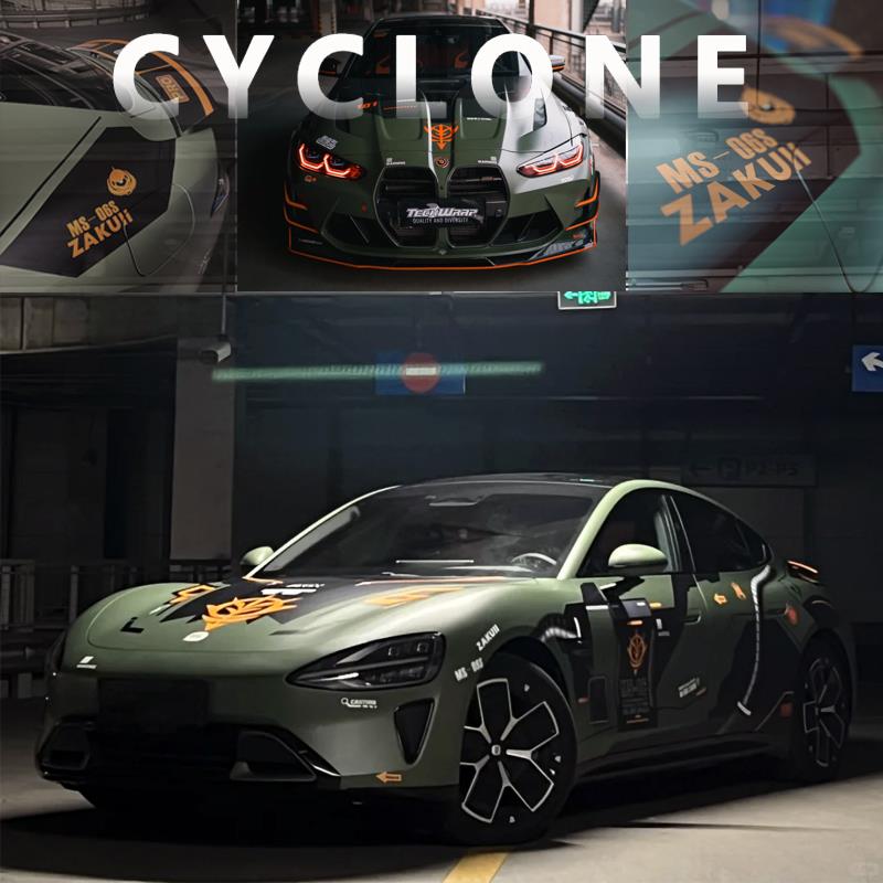 高达改色膜汽车彩绘膜拼色卡通动漫痛车定制车衣全车膜全国可施工