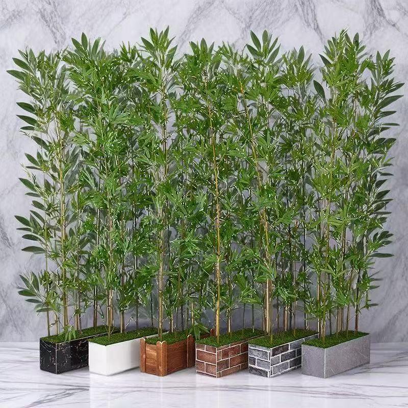 彷真竹子加密竹子室内装饰假竹子隔断屏风挡墙造景室外装饰竹盆栽