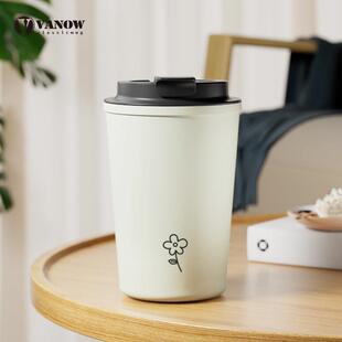 Vanow保温水杯女2025新款陶瓷内胆高颜值高档可携式随行外带咖啡