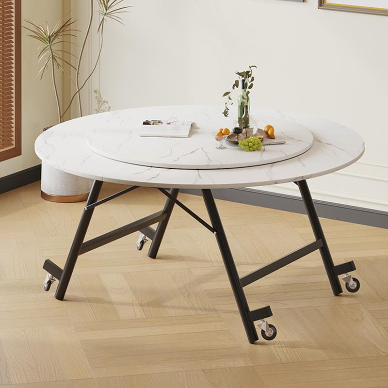 折叠大圆桌家用10人聚餐桌子可移动农村折叠饭桌酒店圆形转盘餐桌