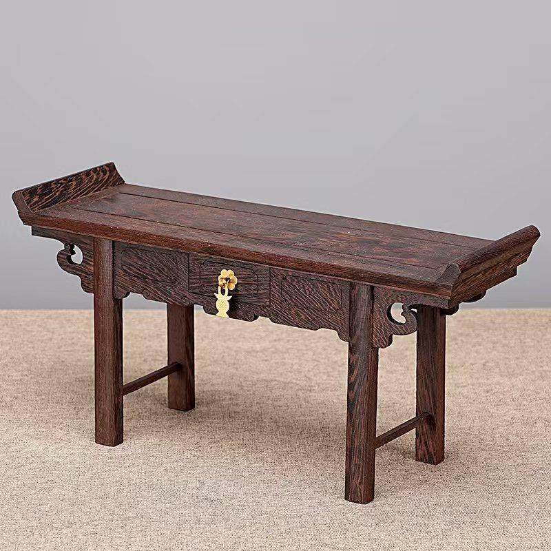 鸡翅木琴桌小型供桌带抽屉佛像底座观音菩萨供奉关公小条案香几台