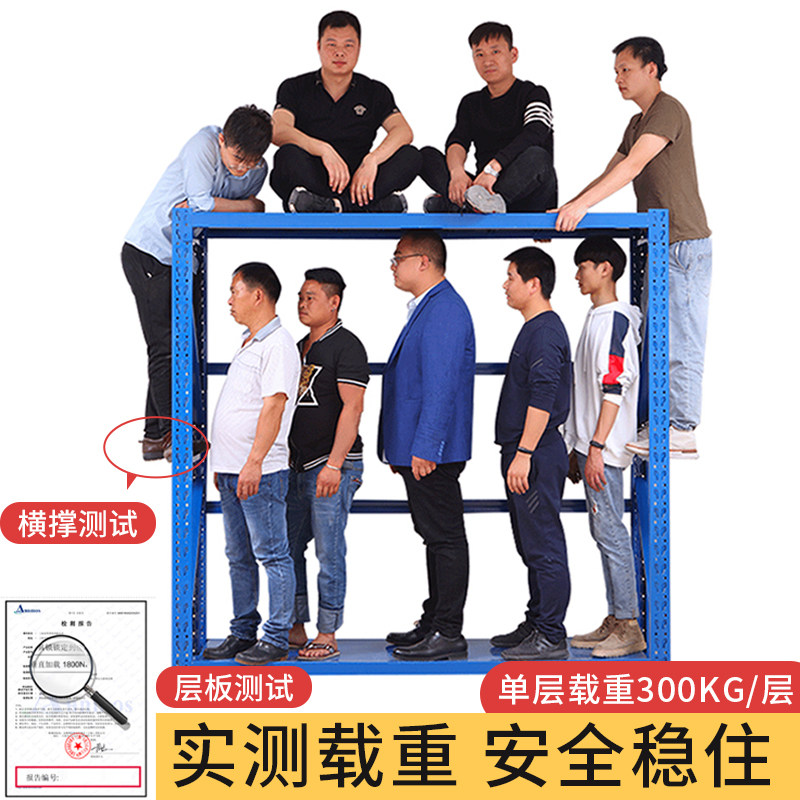 中伟货架仓储置物架超市重型展示架地下室仓库多层货物架快递铁架