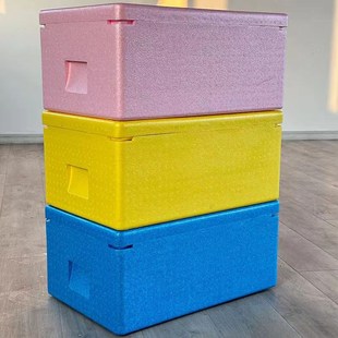 手工网红冰粉EPP泡沫保温箱冰沙冷藏箱商用摆摊食堂分数盘盆送餐