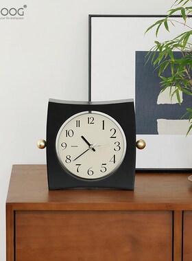EMITDOOG轻奢复古风摆台式时钟简约桌面摆件客厅卧室座钟装饰品