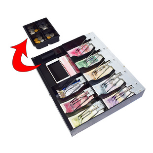 收钱收银盒子现金盒收银抽屉整理收纳零钱纸币放钱盒分类钱格简易