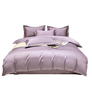 高级贡缎纯棉被套单件220240双人230x229cm纯色全棉被罩定制