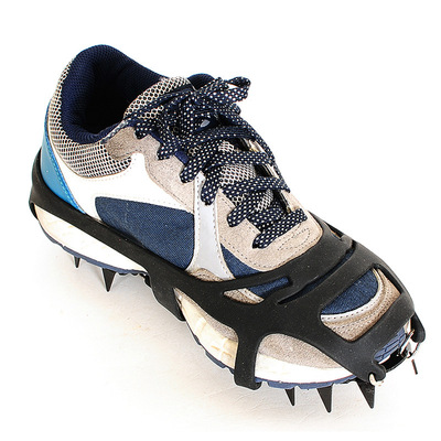 户外18齿硅胶冰爪攀冰装备雪地防滑鞋套徒步登山鞋钉锰钢脚套链