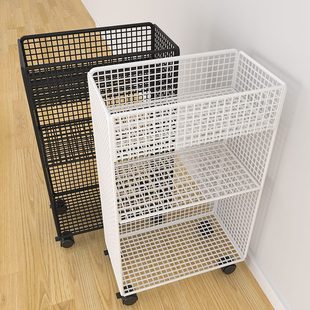 桌下书架置物架落地桌下可移动带轮小推车桌面收纳零食办公室储物