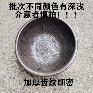 碗钵老式 新款 擂钵辣椒擂茶捣姜蒜药家用手工研磨器咖啡色粗陶土