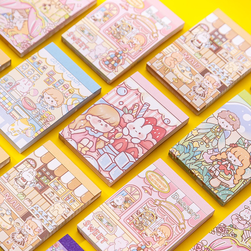 INS可爱卡通便签本创意手账小本子  迷你便携日记本学生留言N次