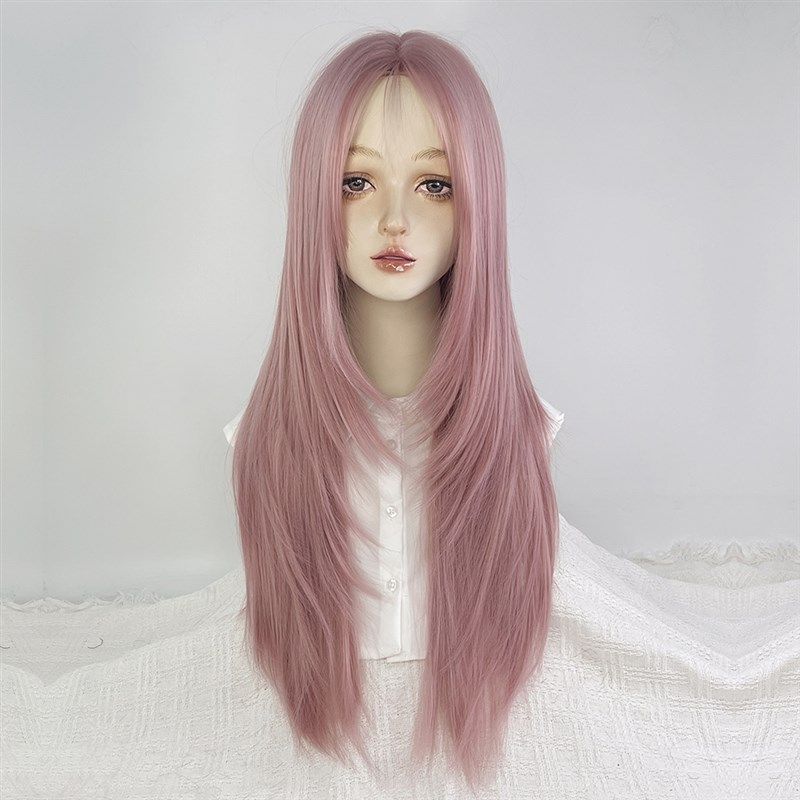 美立方粉色假发全头套女中分长直发cos万用lolita高层次浅粉毛y2k,美发护发/假发,日常整顶假发,淘宝优惠券,粉丝福利购,淘宝优惠卷
