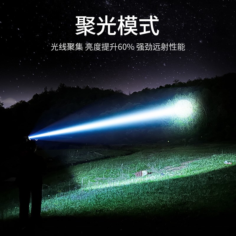 手电筒强光可充电式户外超亮远射小型迷你便携家用耐用氙气led灯
