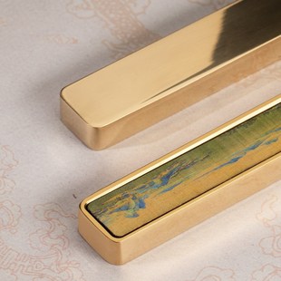 兰斋实心黄铜镇纸高颜值创意镇尺高档文房雅器书法国画压纸初学者