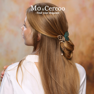 Mo&Cercoo梅里安梦蝶高端手工流苏水晶珍珠发圈女头绳女手链两用