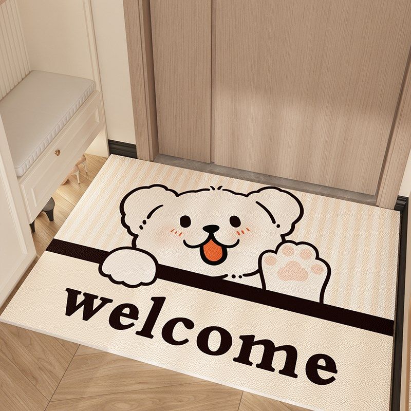 卡通小狗入户门进门地垫可擦免洗PVC耐脏地毯防滑玄关脚垫可裁剪,居家布艺,入户地垫,淘宝优惠券,粉丝福利购,淘宝优惠卷