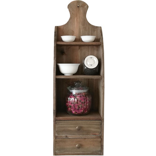 茶叶茶杯架子茶具收纳架吧台墙上搁板餐边置物架实木吊柜餐厅壁柜