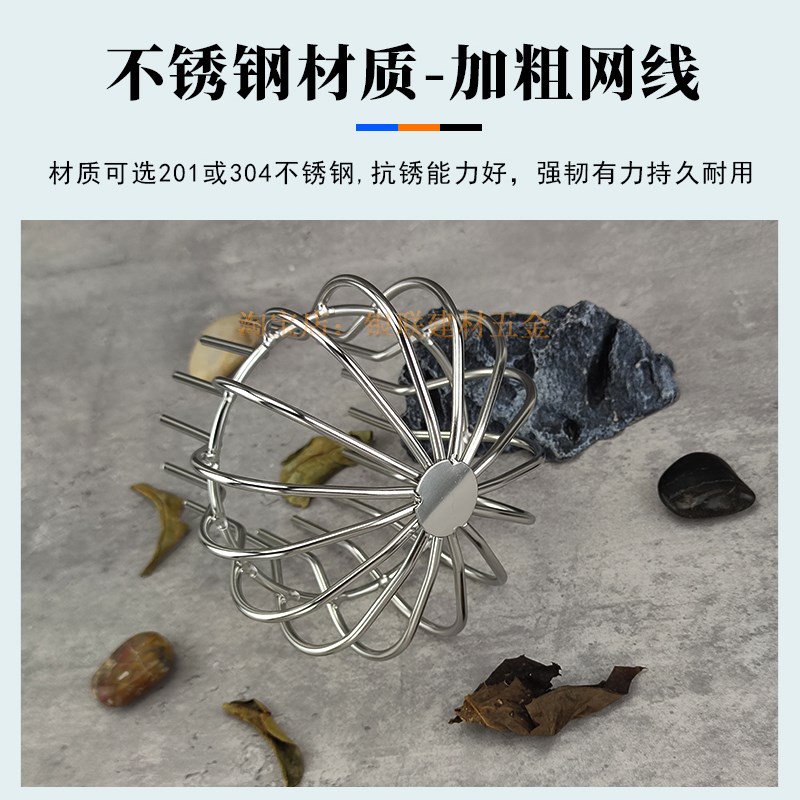 天沟下水道防堵罩天台地漏110管圆形不锈钢排水口防堵网罩防树叶