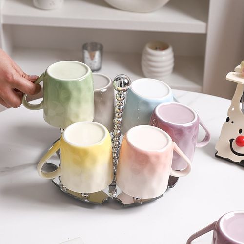 陶瓷杯子套装轻奢高颜值乔迁家用客厅待客喝水杯子一家人耐热茶杯