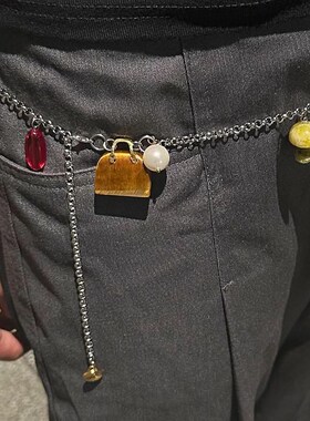 一款多戴天然石包包项链长款气质独特高颜值时尚个性腰链锁骨链女